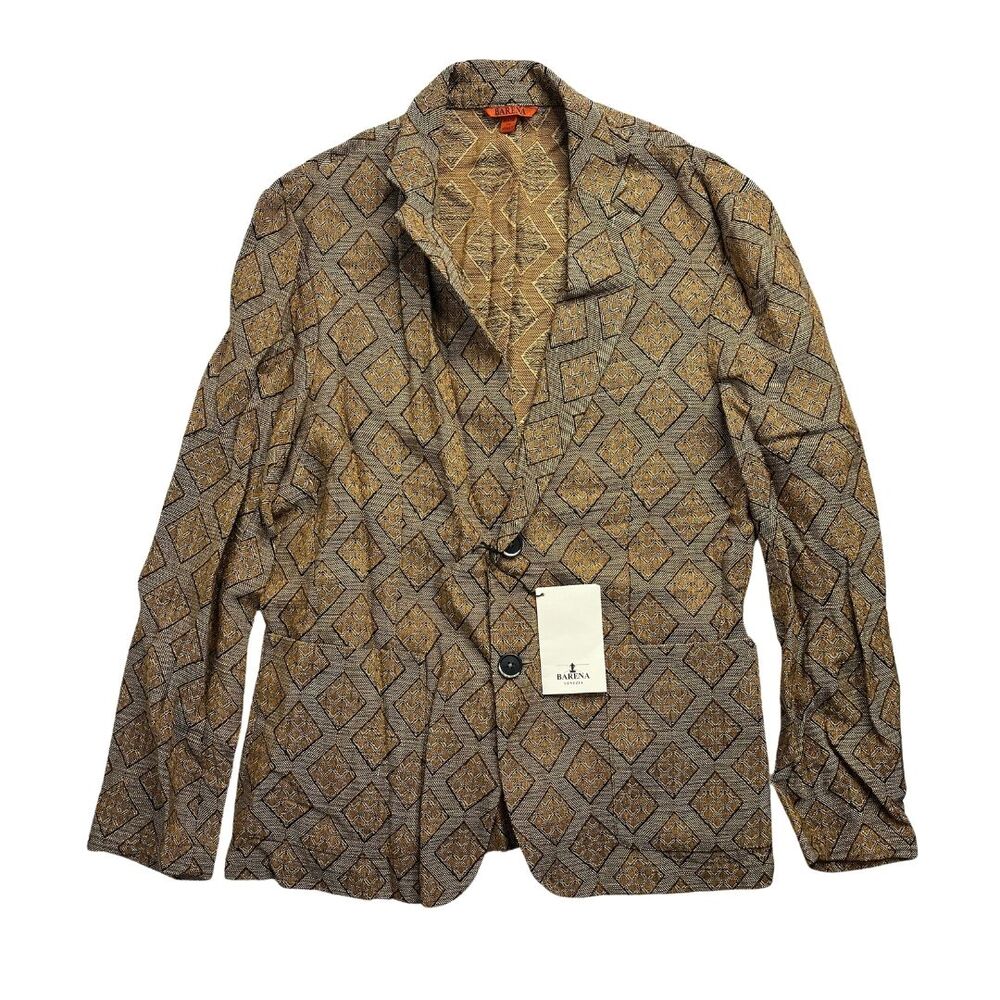 5-51 BARENA Men's NWT $1,100 Knit Effect Jacquard Blazer Size IT50/US40/Large
